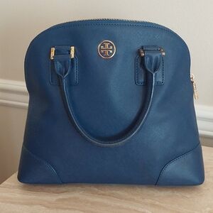Tory Burch Robinson Blue Satchel Bag